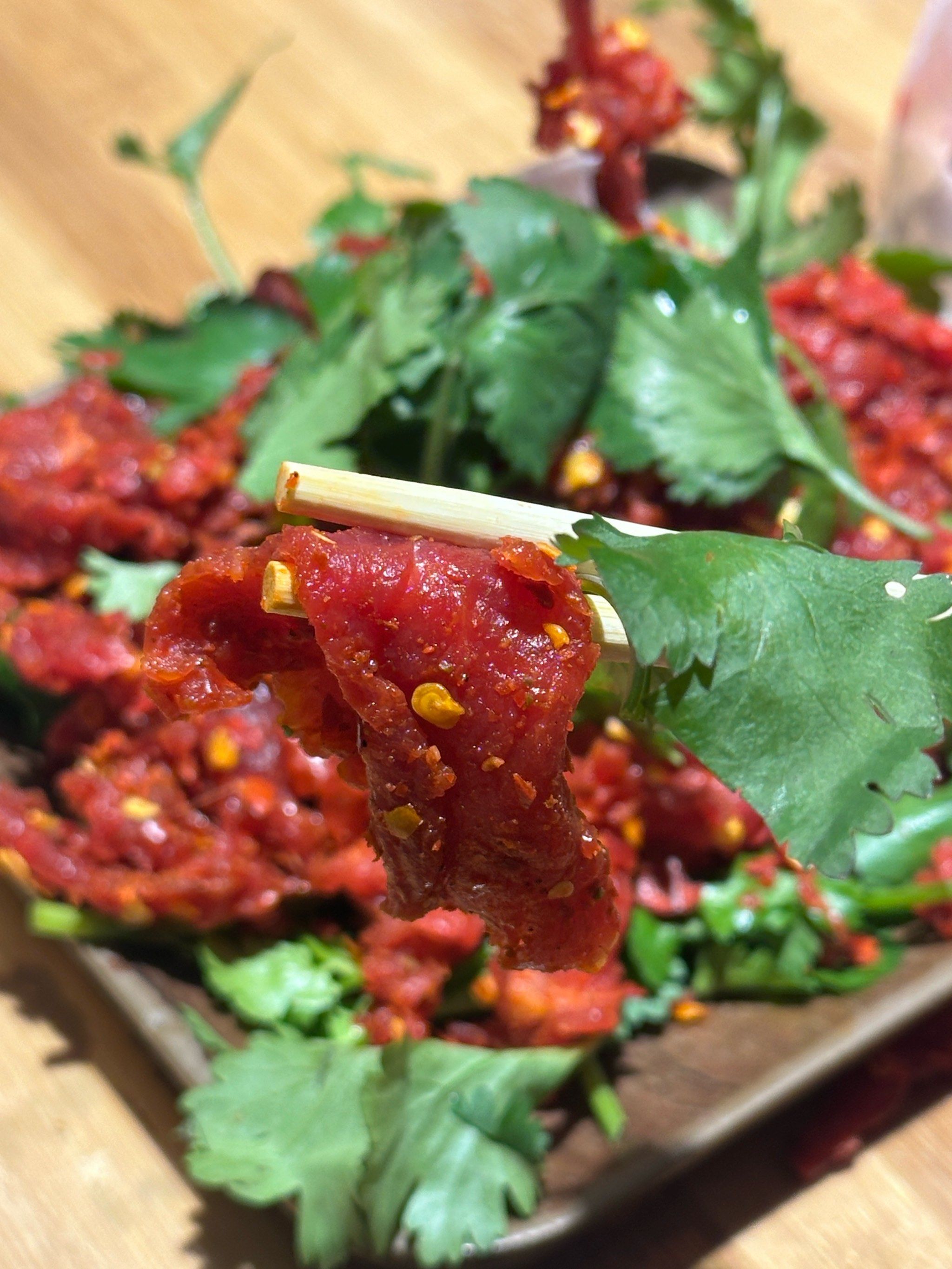 谁懂这种特辣生牛肉的含金量!