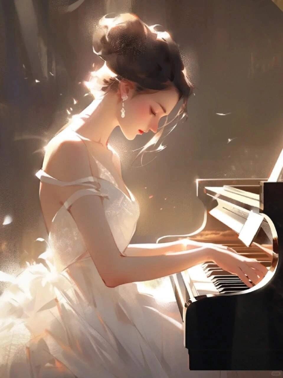 看看这个弹钢琴的女生头像,是不是很有艺术