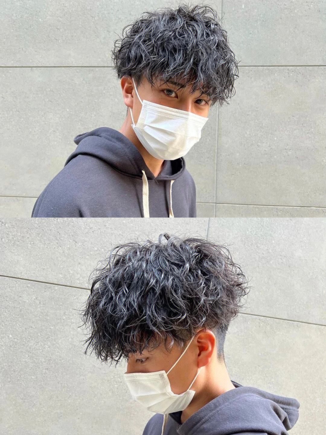 日系慵懒羊毛卷 显脸小
型男发型分享/日系中分湿发感卷发幽男生发