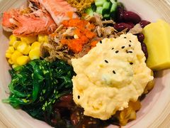 八爪鱼蟹棒配菜全下芝麻酱饭-Poke lemon海鲜波奇饭·柠檬茶(金碧开放小区店)