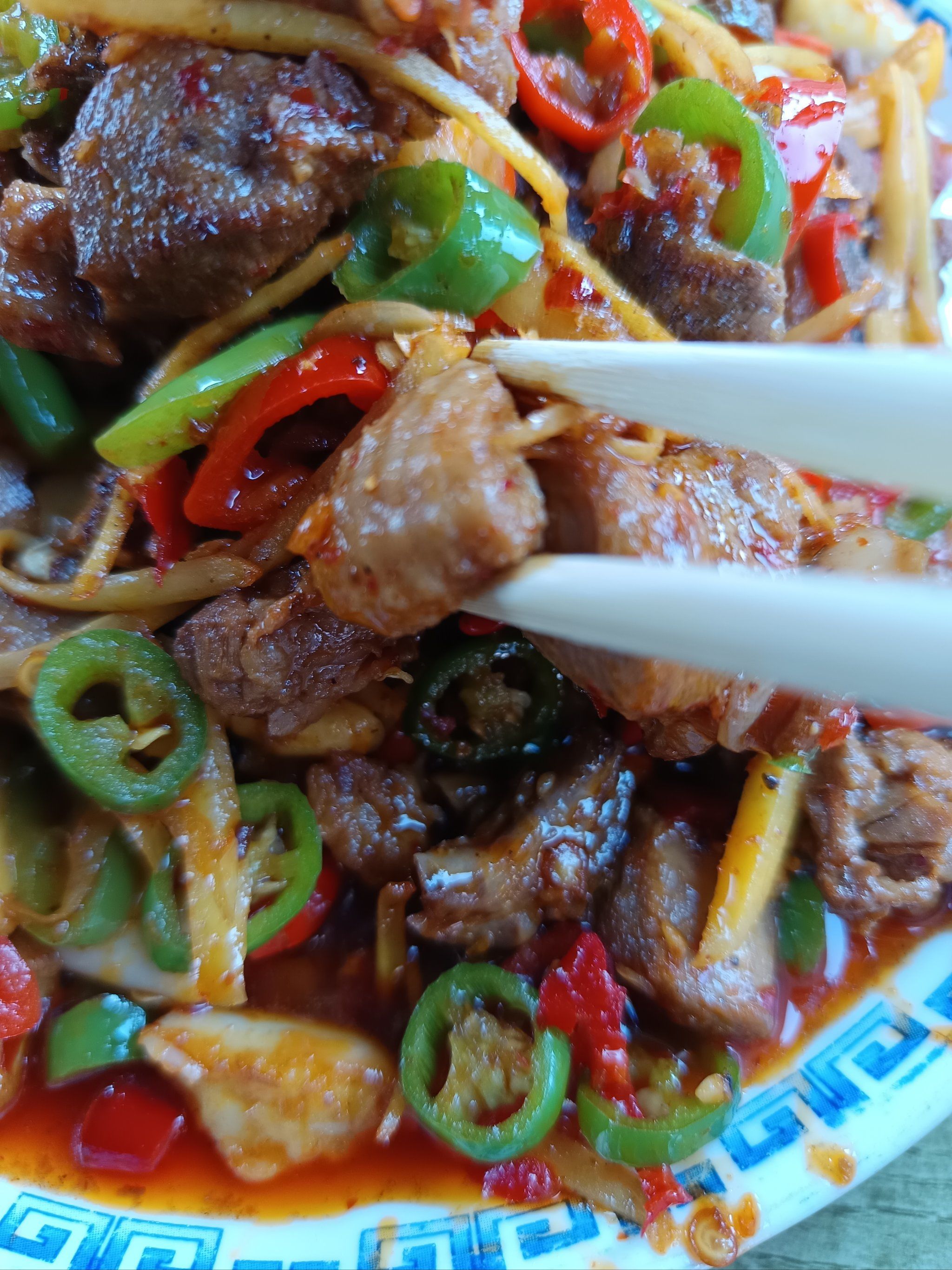 家常姜爆鸭炒得刚刚好