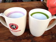 紫薯拿铁和抹茶拿铁-漫咖啡MAANCOFFEE(清江路店)