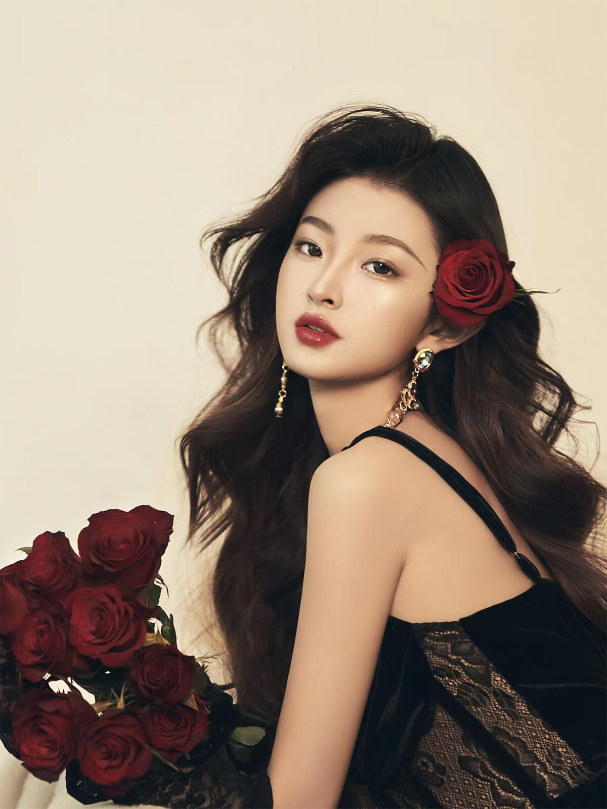 慵懒卷发 娇艳欲滴的玫瑰🌹丨复古女神写