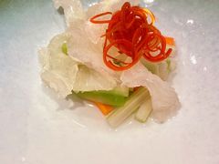 虾籽白芦笋鲟龙鱼筋-杭州西子湖四季酒店·金沙厅