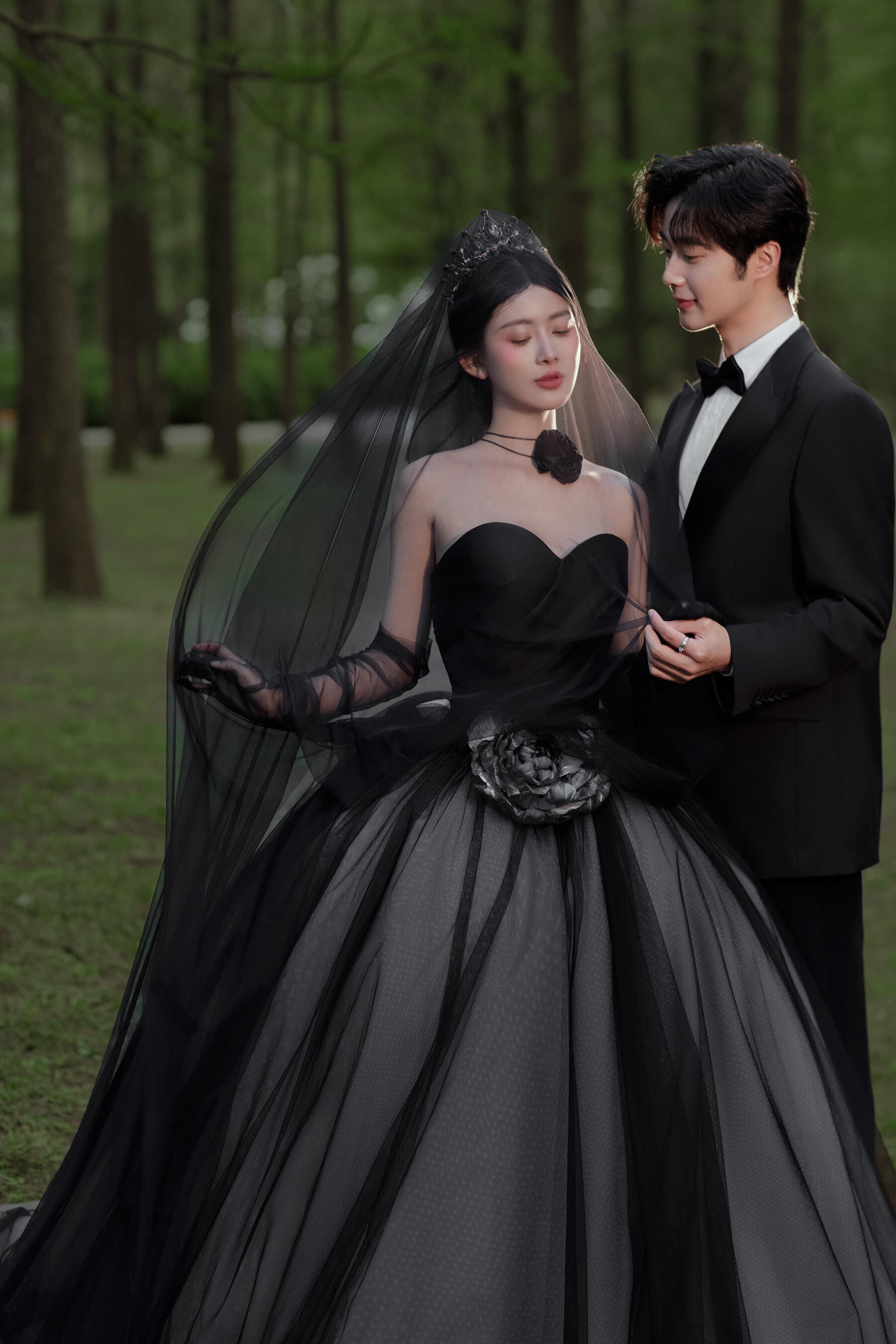 黑纱森系婚纱照||#婚纱照风格