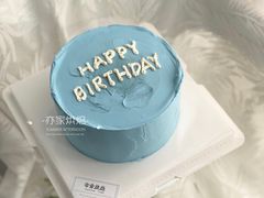 蓝色简约蛋糕-亦家cake·0卡糖