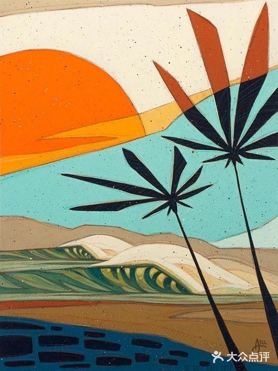 色彩明快的自然风景插画🏖️