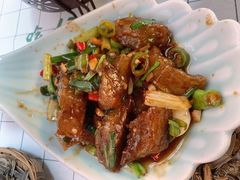 仙岛湖原始土菜虾米苕粉糕-鱼乐岛餐厅·户外花园主题餐厅
