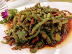 青椒毛豆米肉丝-怡园饭店-餐厅(四望亭店)