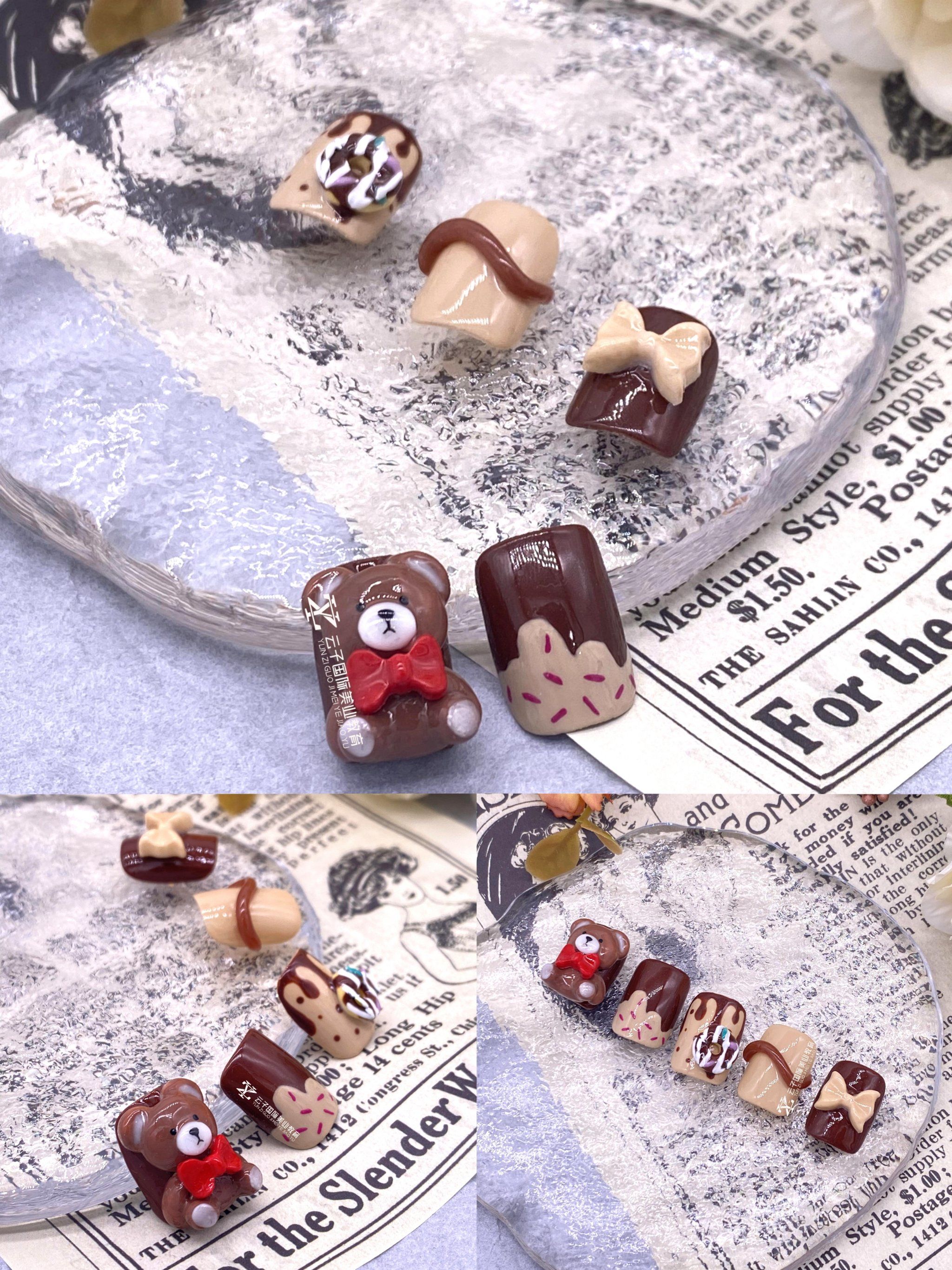 充满趣味的小熊美甲