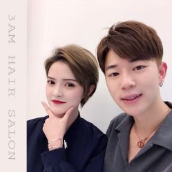 Yishen剪短发作品-3AM HAIR SALON烫发染发接发