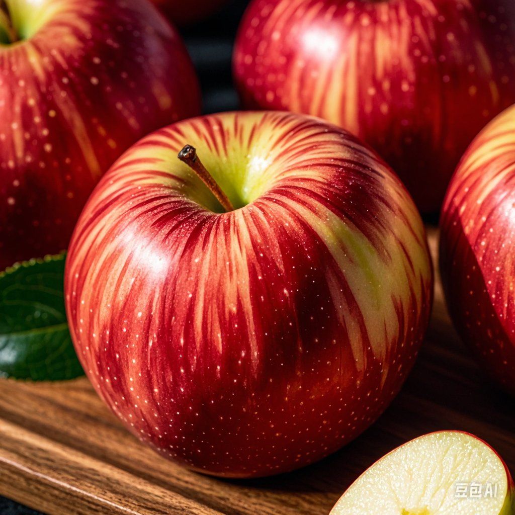 n苹果是一种常见的水果,外表圆润,色泽鲜艳,有红,青,黄等多种颜 