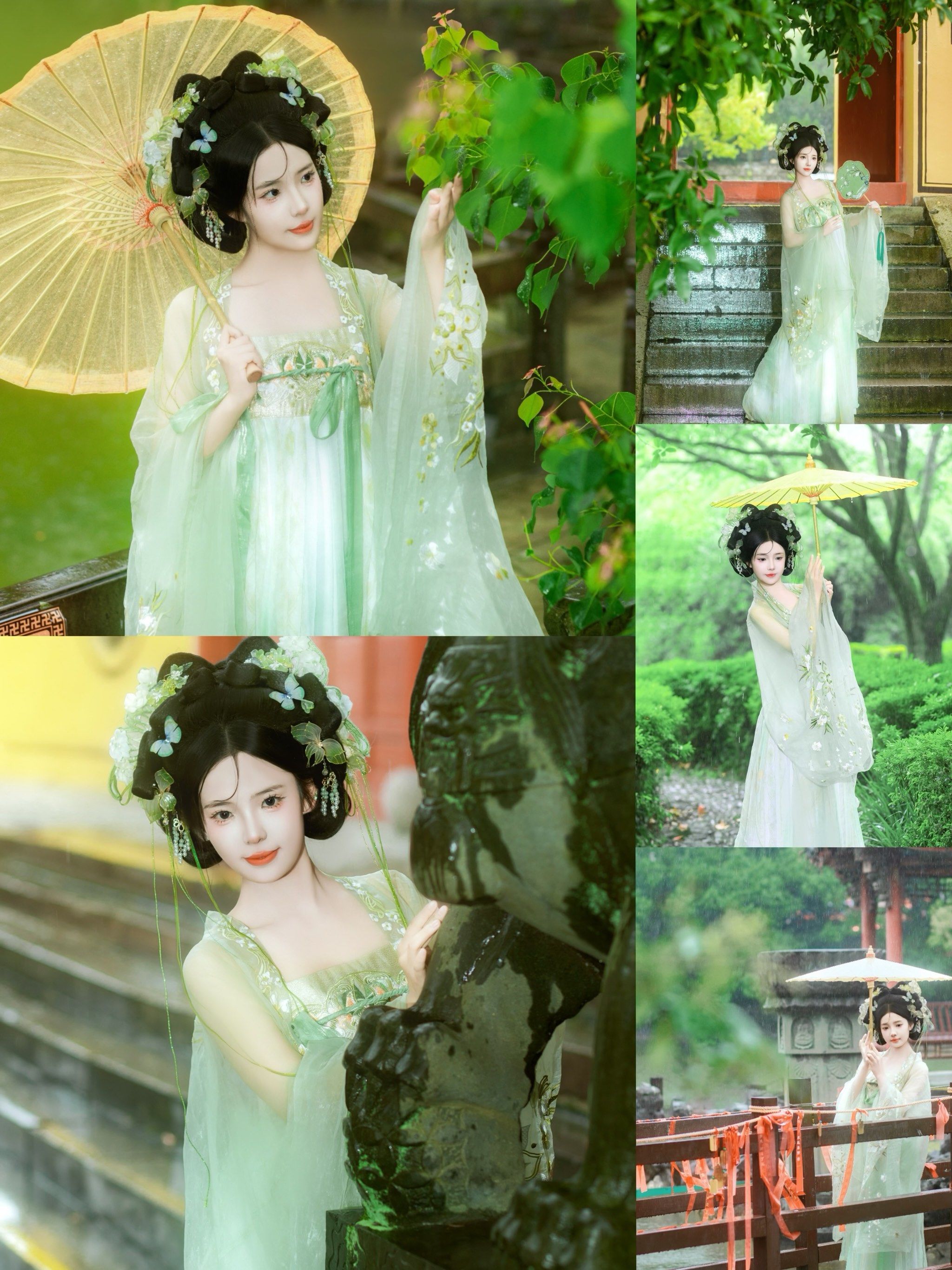 在苏州,薄荷绿汉服妆造,谁还没有#苏州平