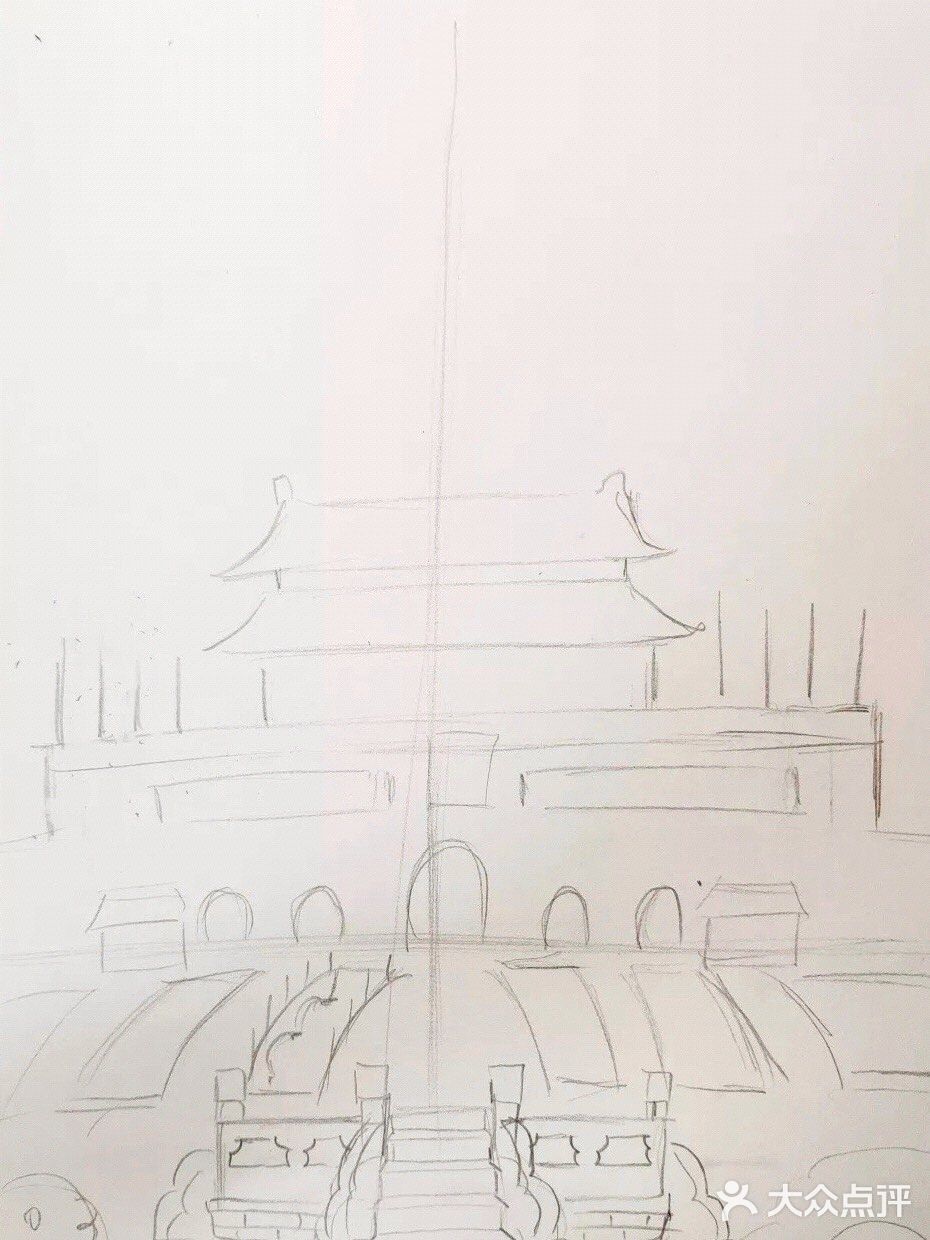 儿童创意画天安门前升国旗