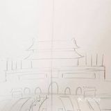 儿童创意画天安门前升国旗