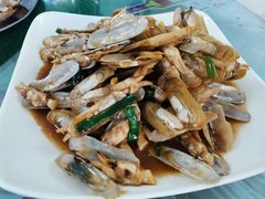 姜葱炒蛏子-海湾海鲜餐厅