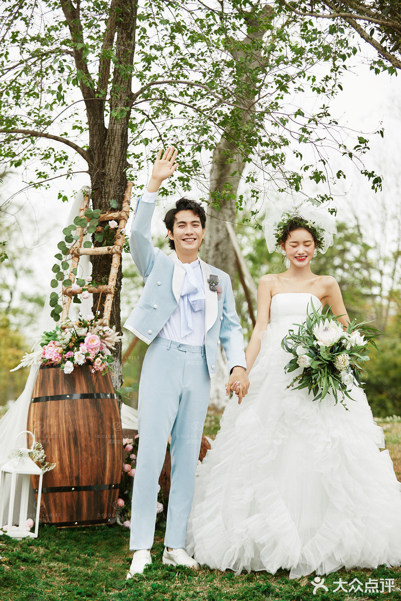 春天去森林,拍一组美美的森系婚纱照