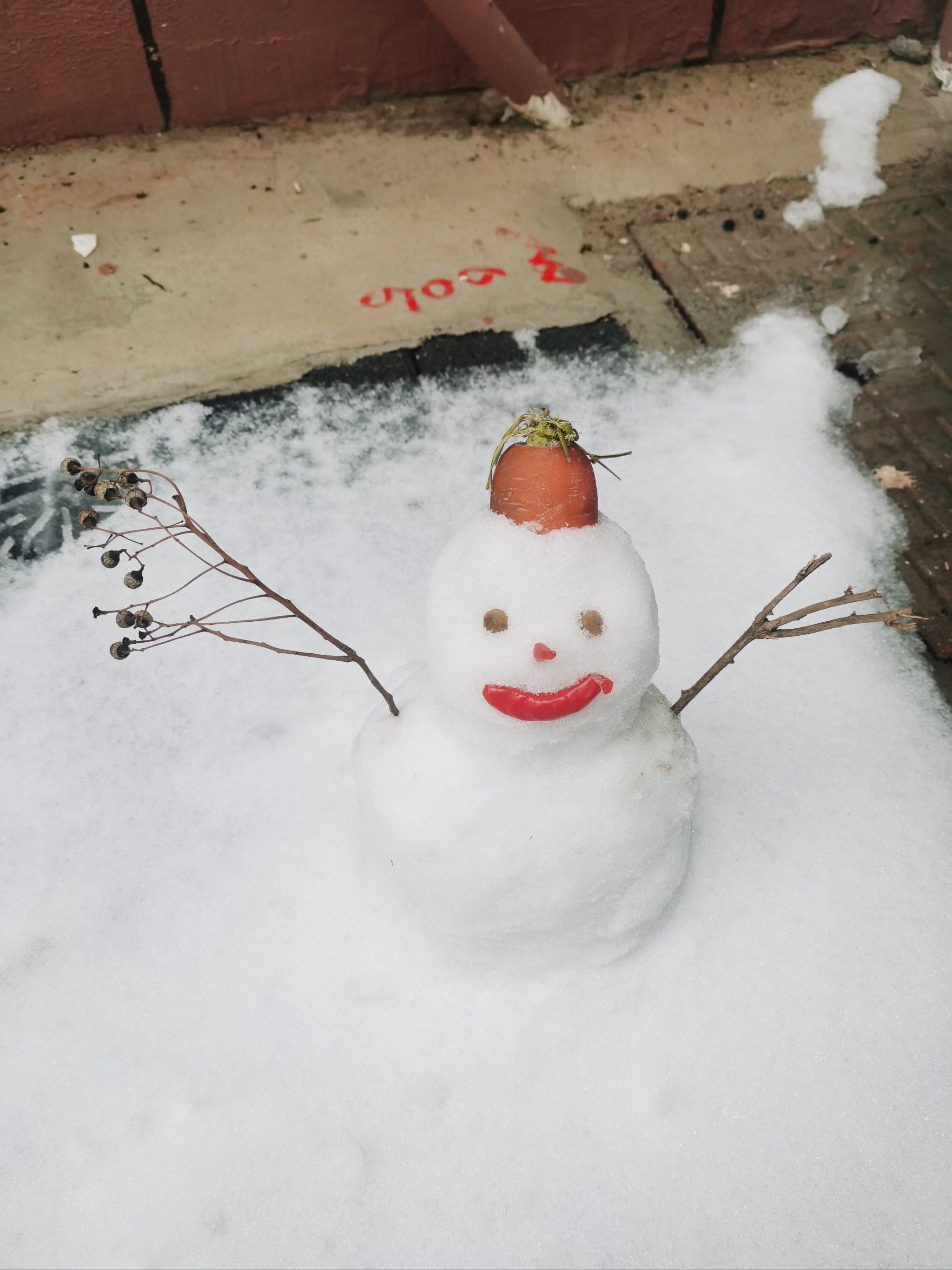 简易雪人堆法图片