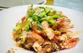 Mustard and Scallion Oil Glazed Shrimp