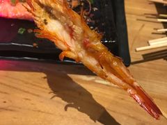 烤明虾-路边摊小炉子烧烤