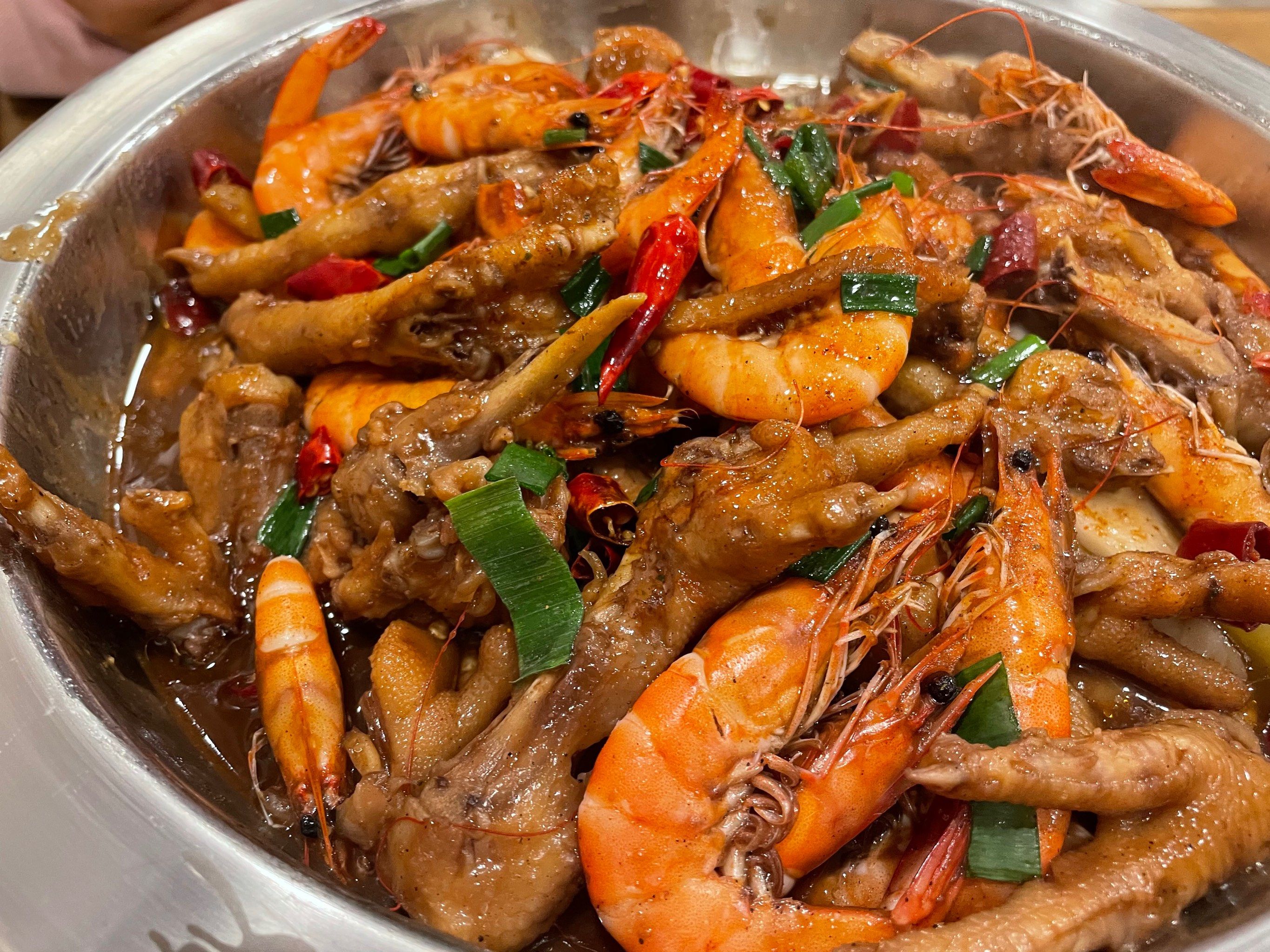 明虾鸡爪煲