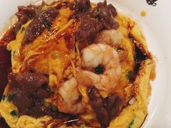 滑牛蝦仁雙拼蛋飯-旺记冰室(九龙中心大厦店)