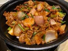 小炒黄牛肉-漫卷香烤鸭春饼