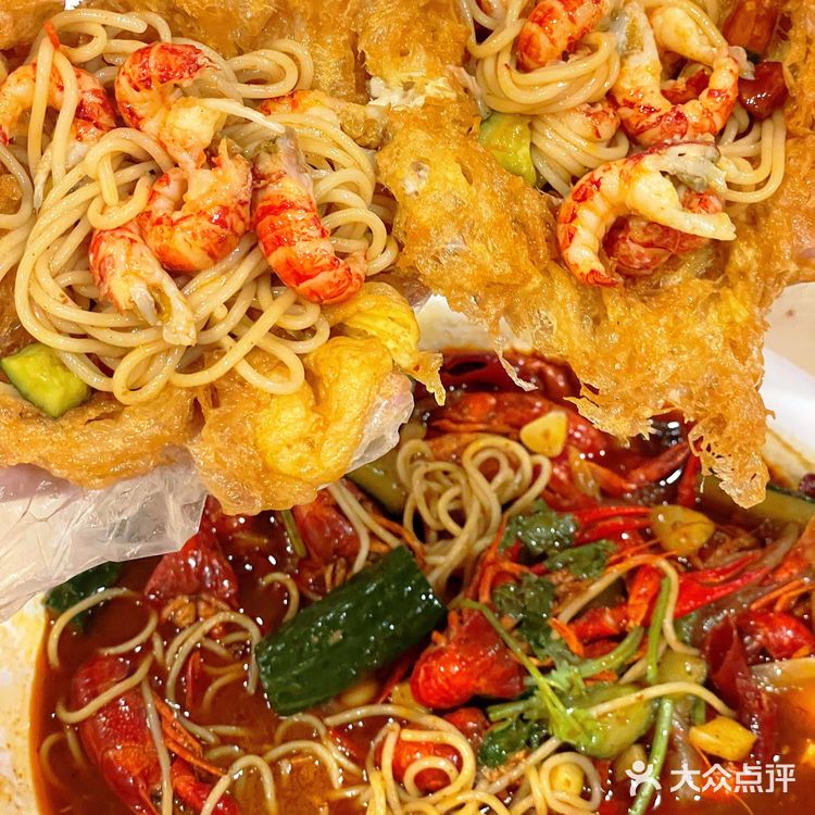 厉害了炸蛋小龙虾拌面真是绝绝子