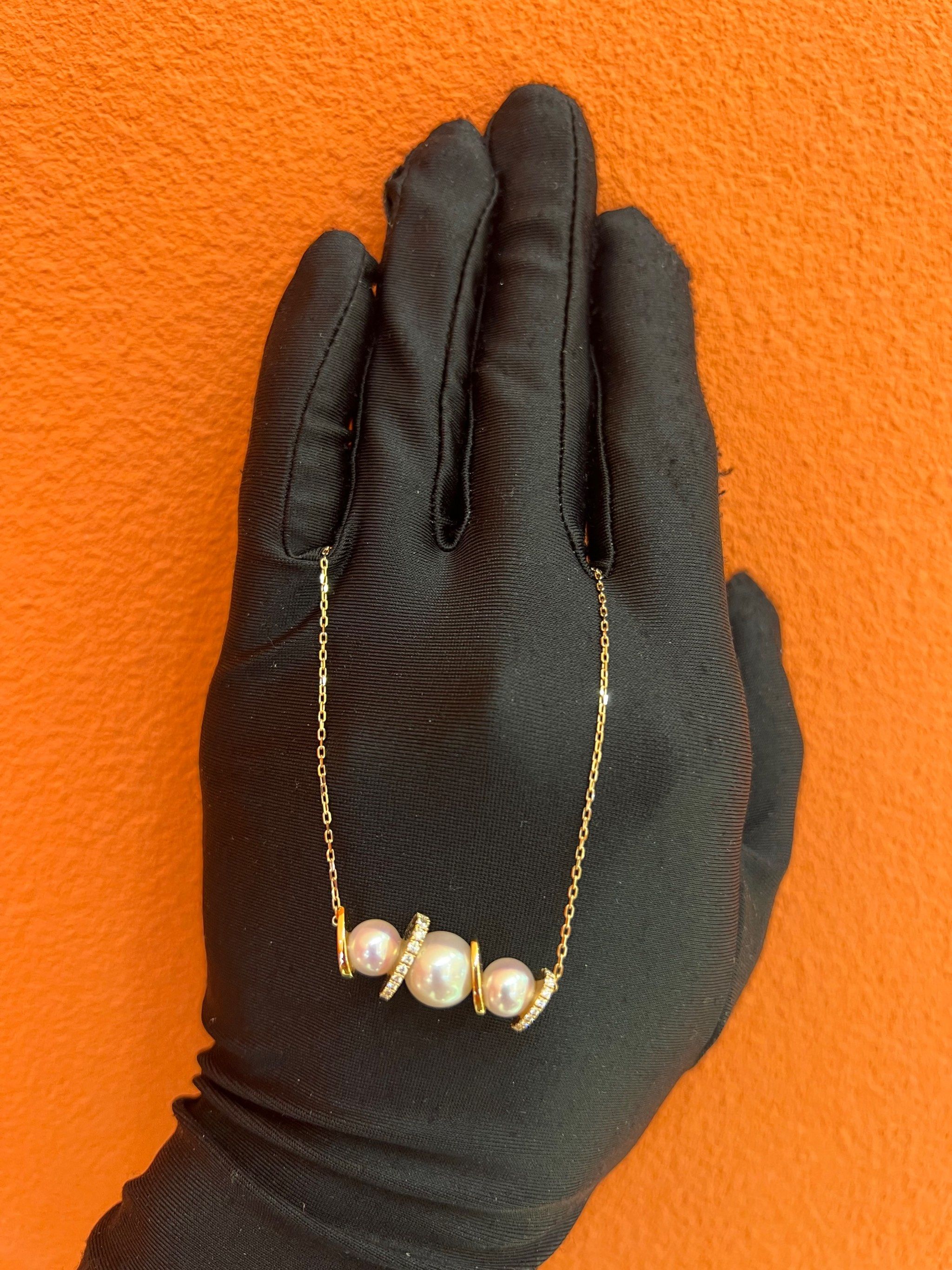 周生生18k金珍珠钻石项链