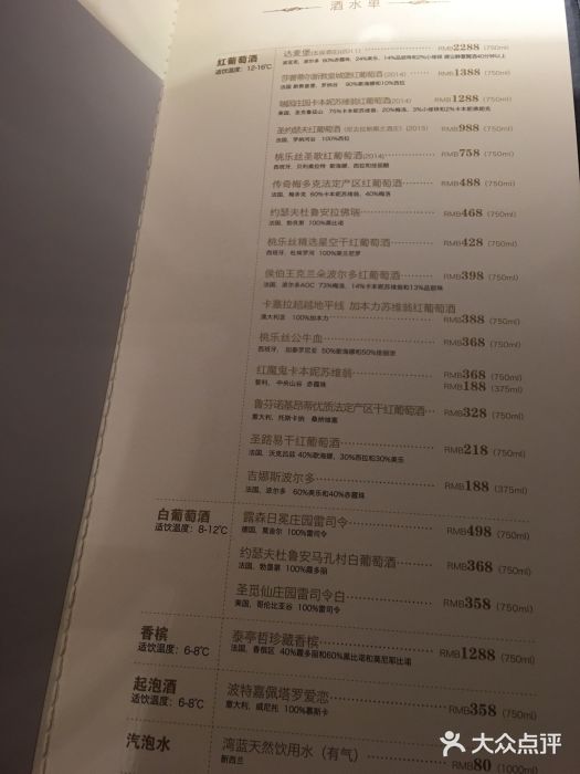 王品牛排(上海仙霞店)菜单图片