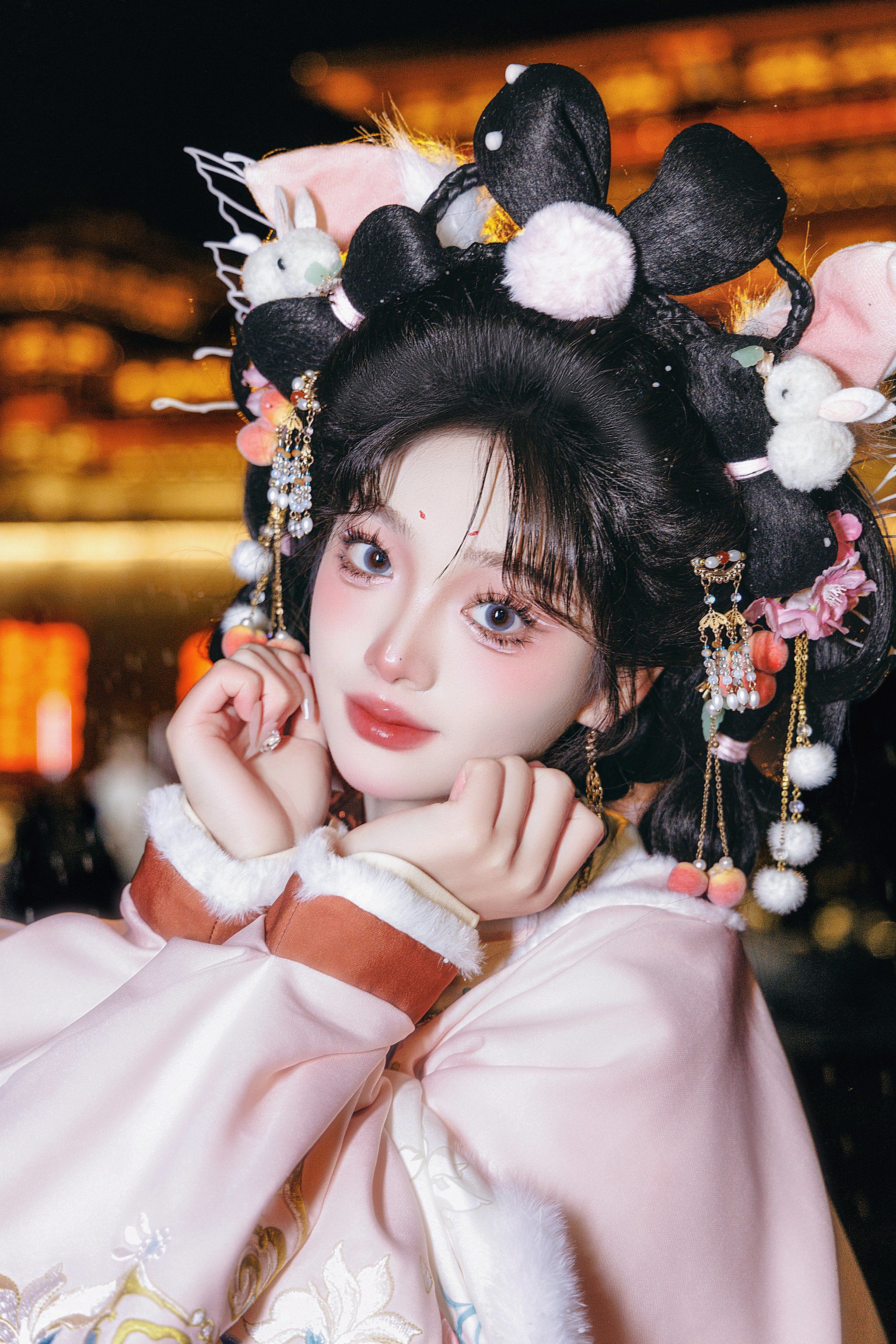 软软糯糯的冬日少女明制汉服写真#洛阳汉服