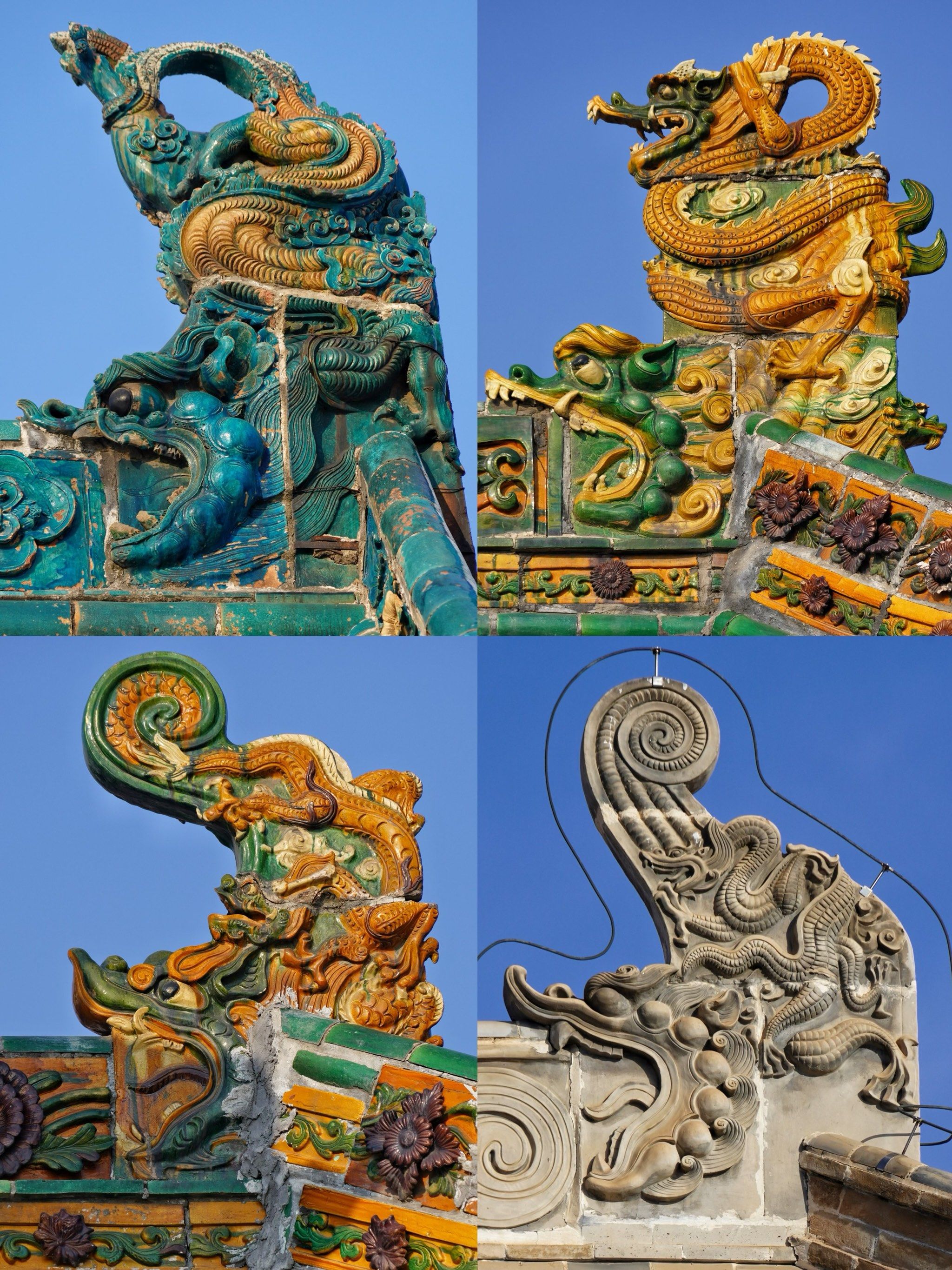 鸱吻
中式古建筑屋脊两边兽型构建