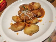 鱼香茄饼-大融厨·鸡毛店·川菜(果壳里东安湖店)