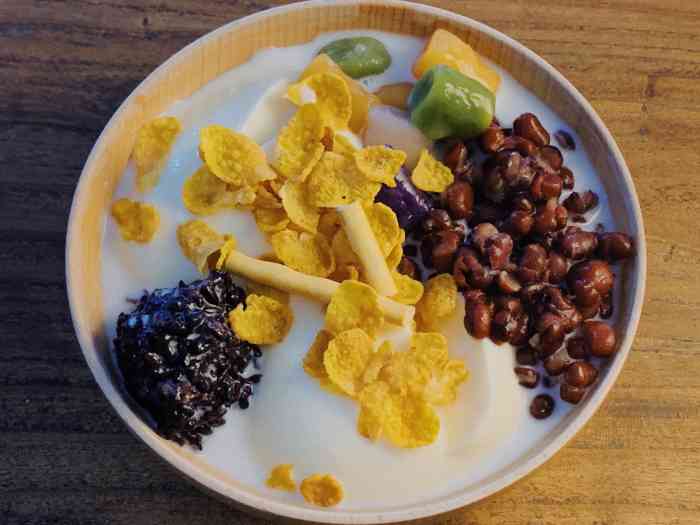 打分 各种豆花我都喜欢,玉米片脆脆的,芋圆很q弹弹的,有机会试试其他