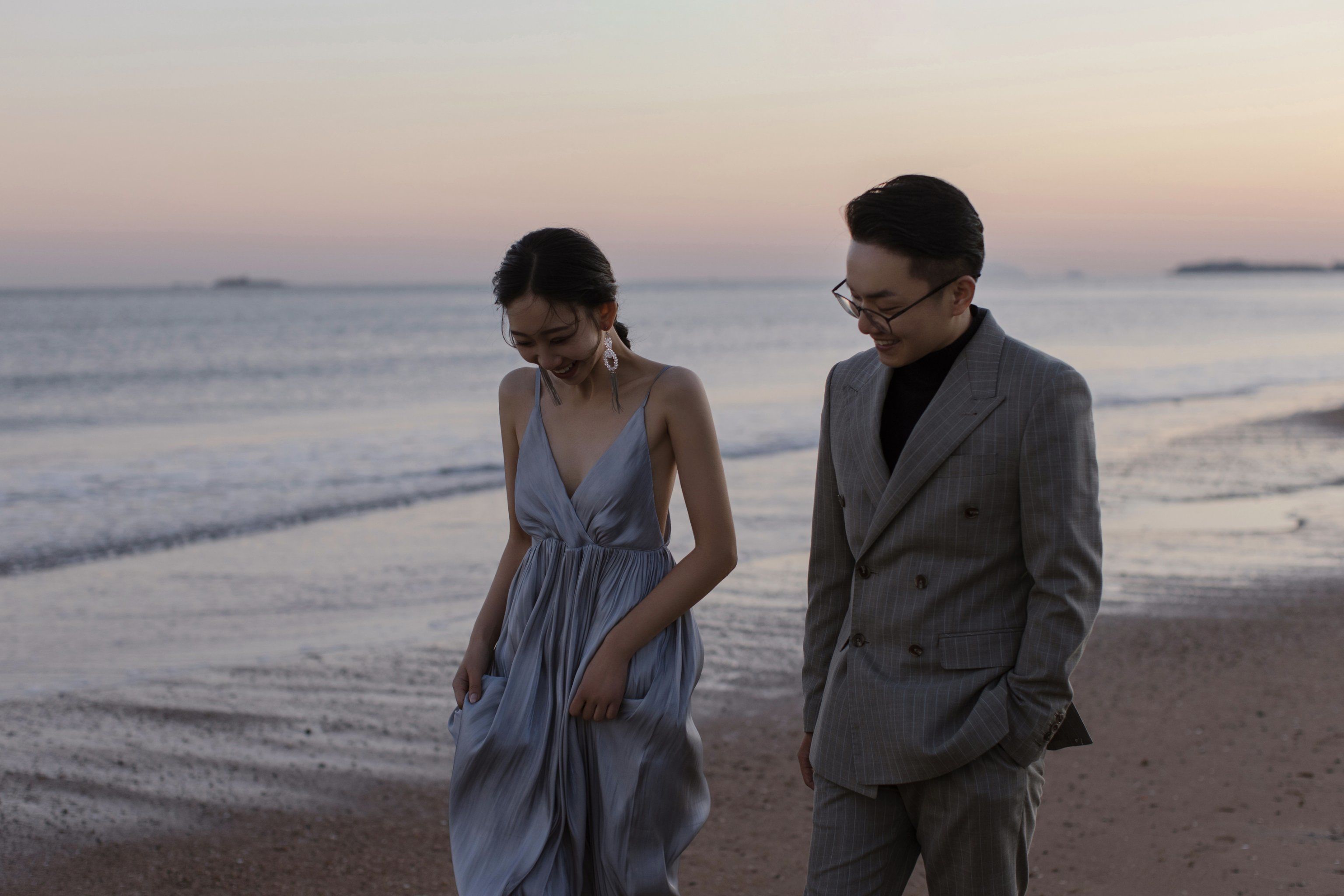 电影感海景婚纱照