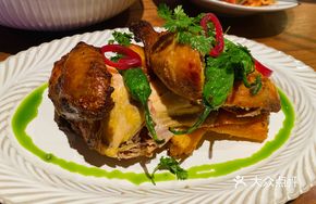 Beer-Roasted Half Chicken with Roasted Pumpkin and Baked Apple