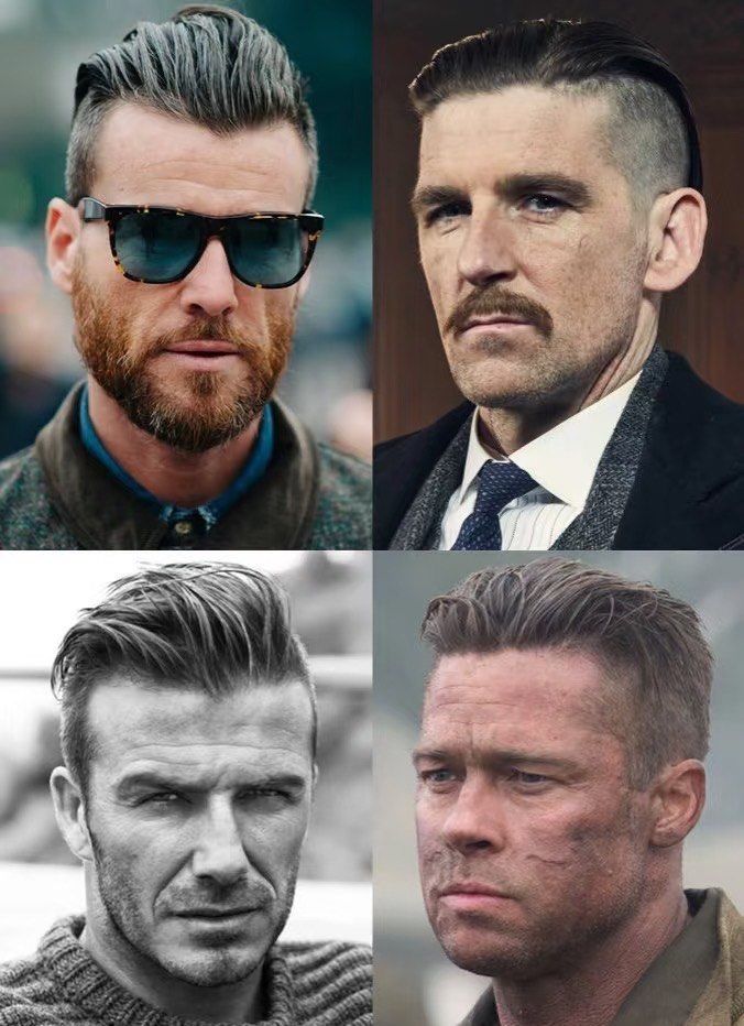 美式油头 #侧背头