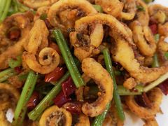 干煸鱿鱼须-大眼锅贴水饺(河东店)