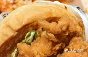 Pineapple Salsa Fried Chicken Burger
