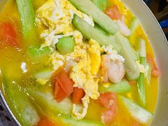丝瓜虾仁滑蛋-乐乐大排档·30年老字号(浙江路店)