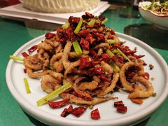 干煸鱿鱼须-二姐家三个拿手菜·北塘海鲜·大馅锅贴王(成林道店)
