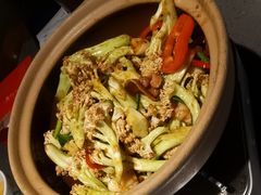 干锅有机花菜-老头儿油爆虾(星光一期店)