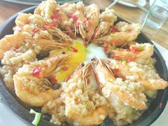 铁板蒜茸虾扯蛋-地方名吃海鲜大馅蒸饺(北戴河店)