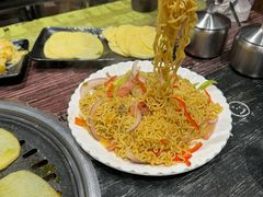 炒方便面-红岸碳烤齐齐哈尔原味生态烤肉