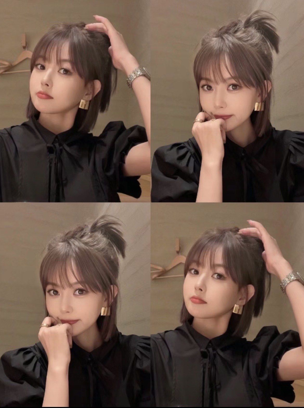 俏皮一刀切发型扎发