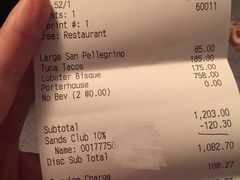 账单-莫尔顿牛排坊(威尼斯人店)