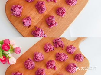 简单快手无油低脂小甜品蔓越莓山药紫薯糕