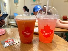 柠檬蜜桃乌龙+桃桃气泡饮-Tims天好咖啡·贝果(成都东站捷枫店)