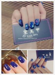 蓝色小清新-星美甲