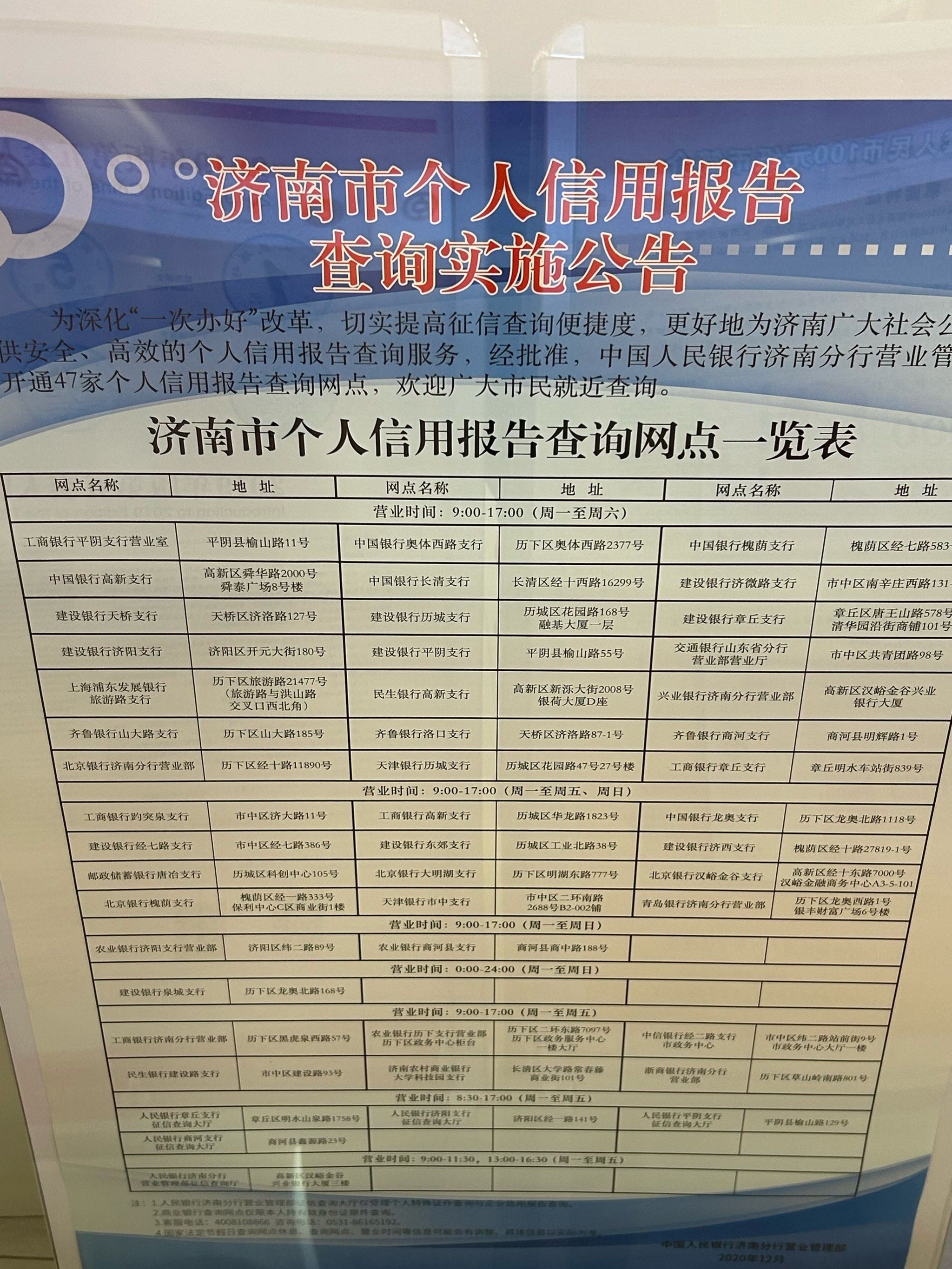 济南个人信用报告